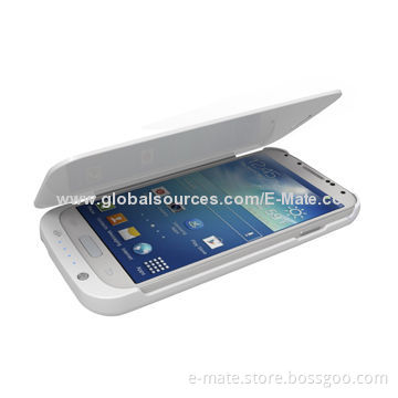 Power Case for Samsung Galaxy S4, with Leather Cover and Kickstand for Video Watching and Face Time